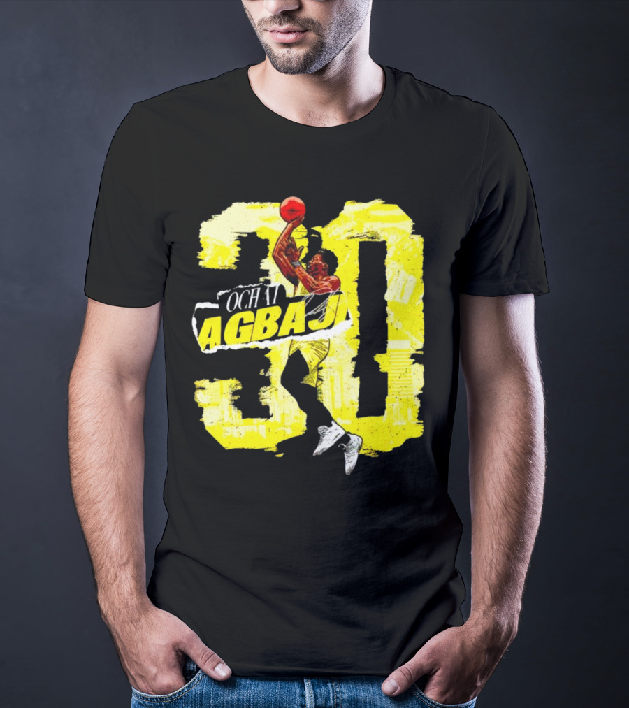 Ochai Agbaji 30 Utah Rough Basketball Dunk WHT Football T-Shirt