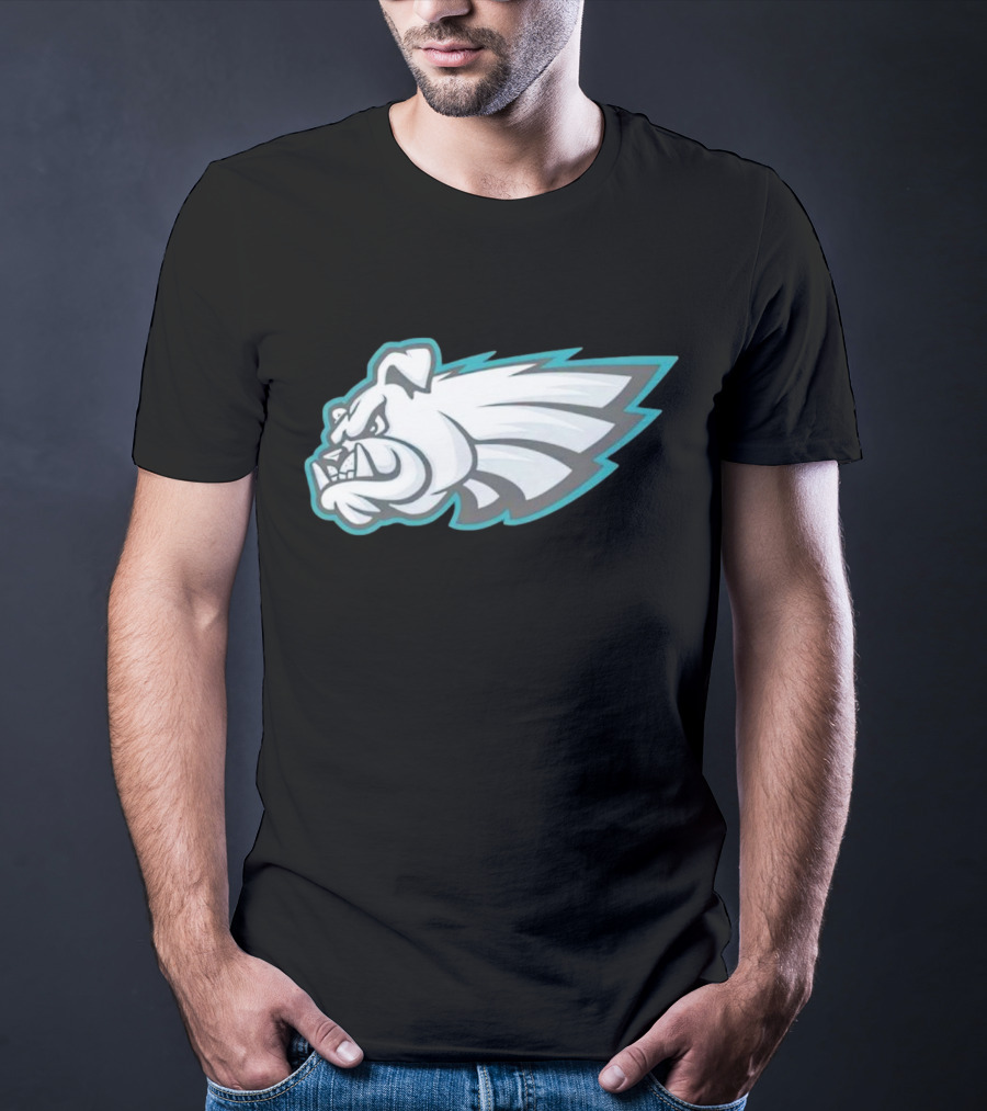 Philly Bulldogs Mascot Head With Wings T-Shirt