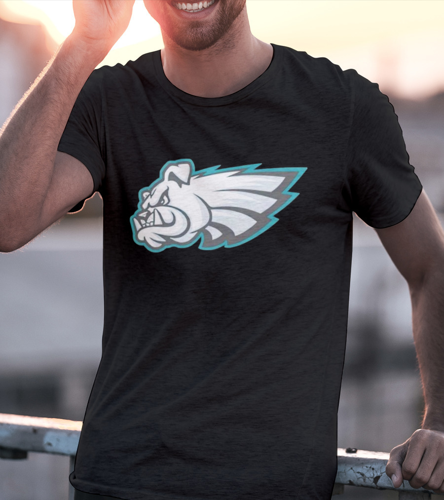 Philly Bulldogs Mascot Head With Wings T-Shirt