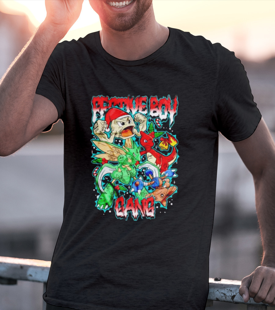 Festive Boy Gang Pokemon Holiday Mashup T-Shirt