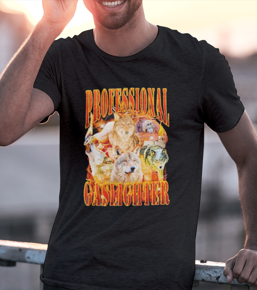 Professional Gaslighter Wolves Vintage T-Shirt