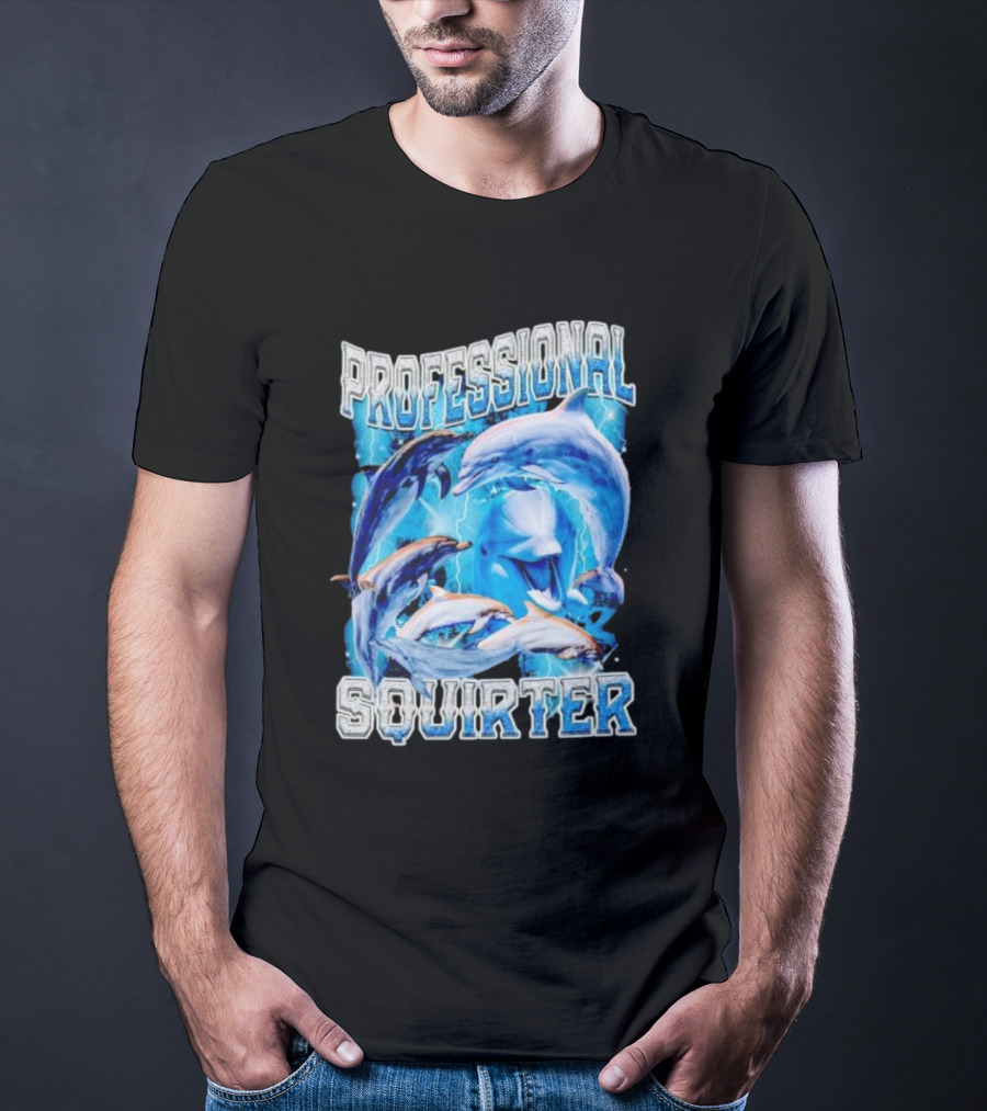 Professional Squirter Vintage Dolphins Retro Blue T-Shirt
