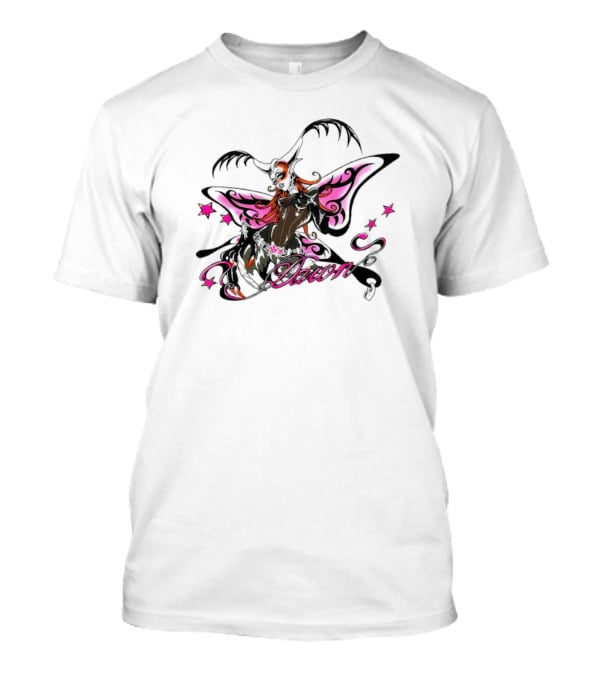 Dawn Butterfly Pink Star Accents T-Shirt