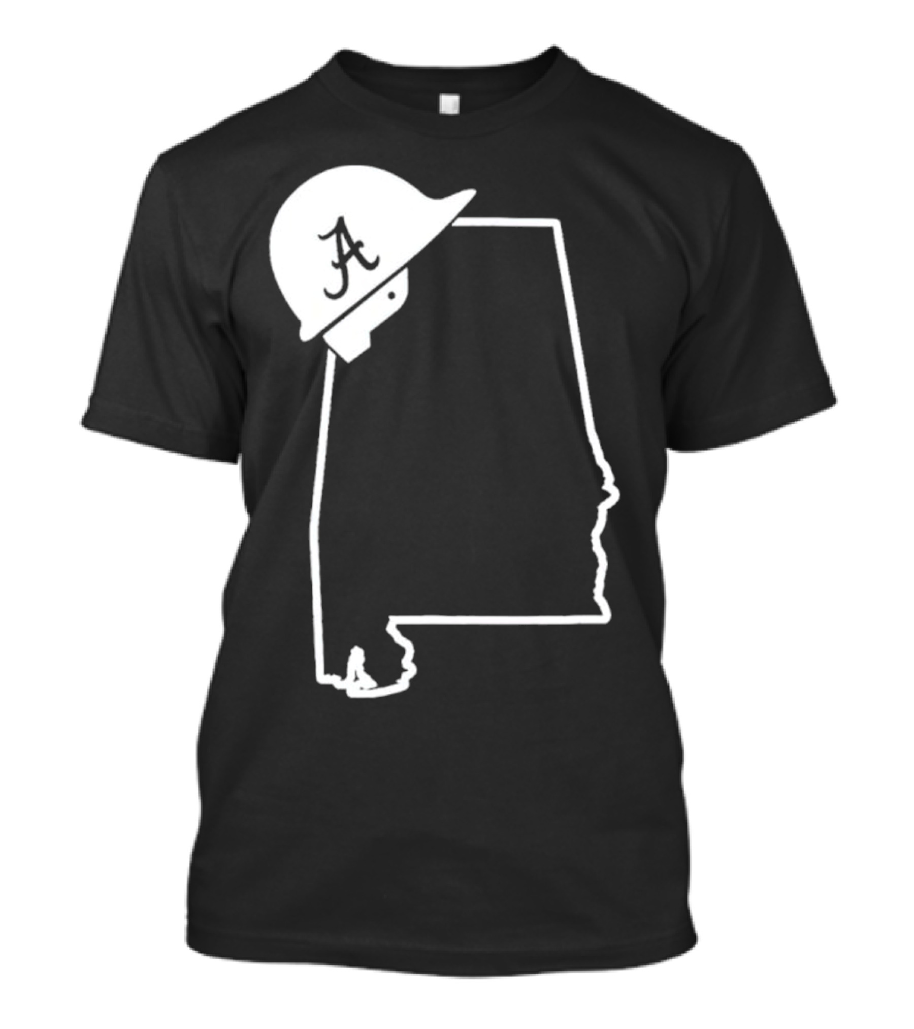 Alabama State Outline With A Logo Helmet Design New T-Shirt