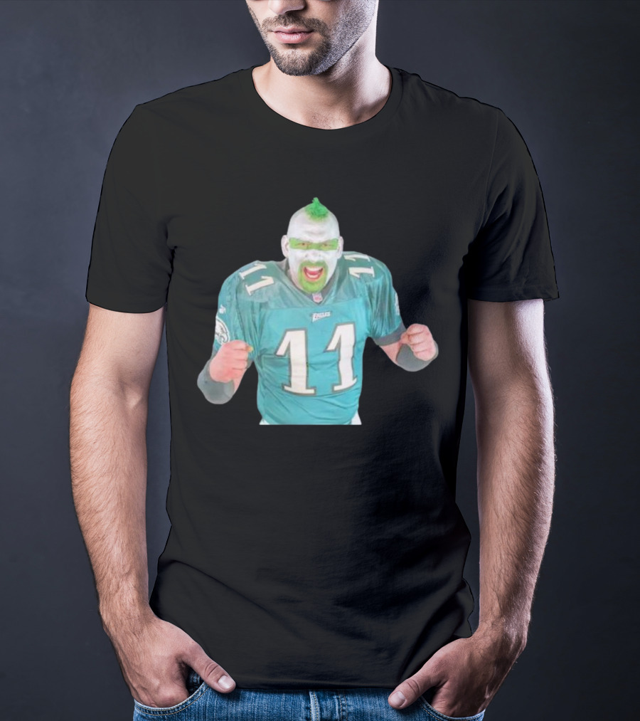 Philadelphia Eagles Fan Jersey 11 Green Face Paint Enthusiast T-Shirt
