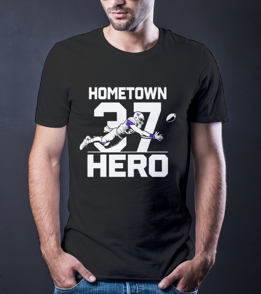 Washington Huskies Hometown Hero 37 Football Icon Jack Westover T-Shirt