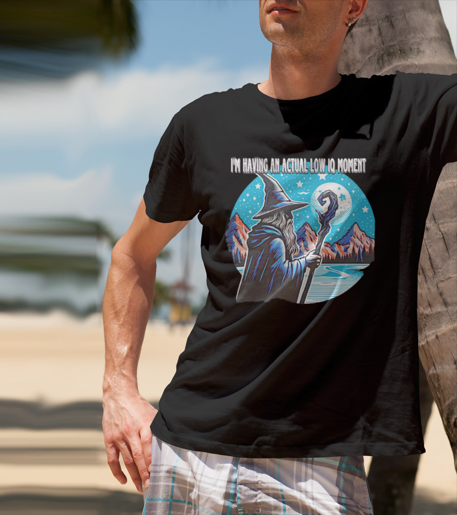 I'm Having An Actual Low IQ Moment Wizard Night Sky Scene T-Shirt