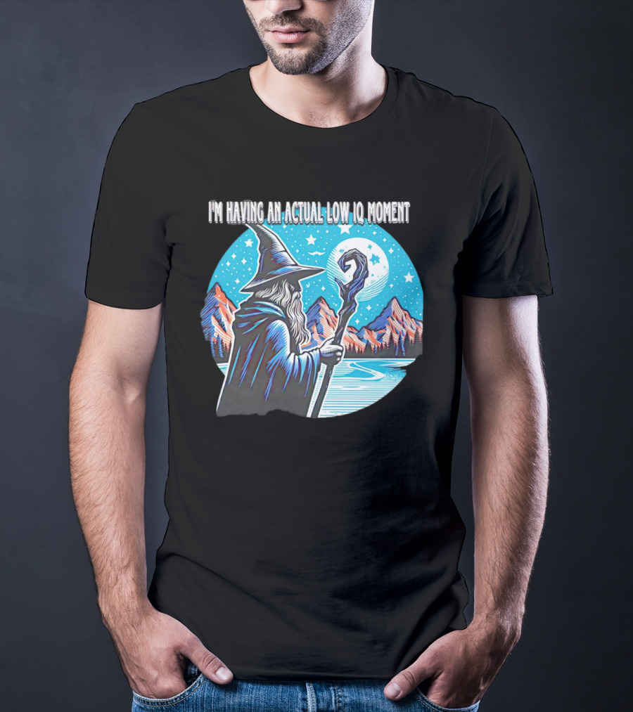 I'm Having An Actual Low IQ Moment Wizard Night Sky Scene T-Shirt
