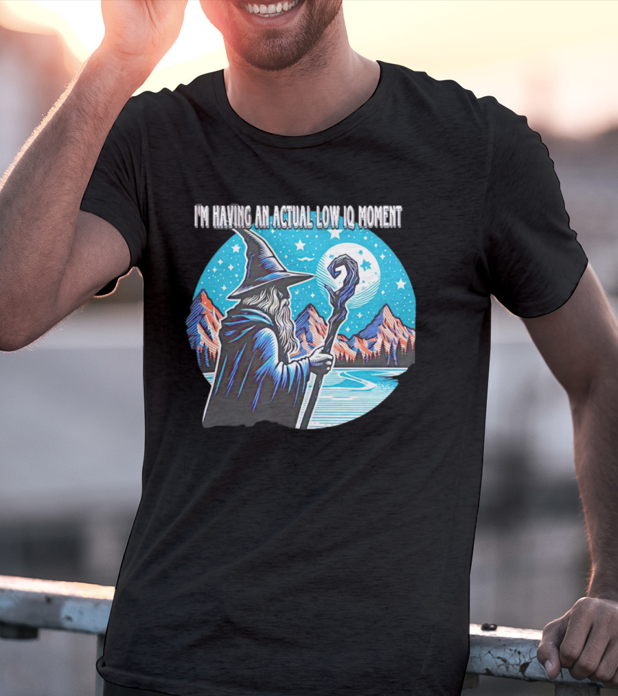 I'm Having An Actual Low IQ Moment Wizard Night Sky Scene T-Shirt