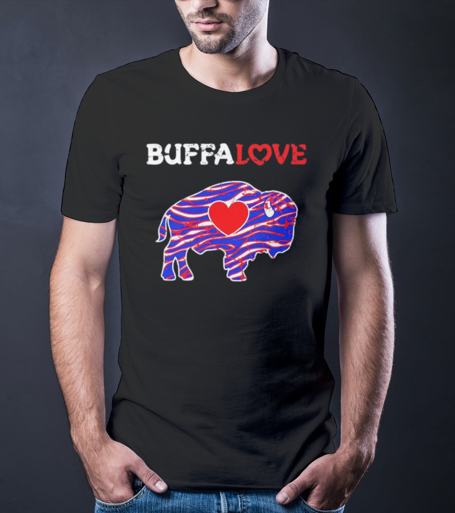 Buffalo Bills Buffalove Heart Logo With Red White Blue Buffalo T-Shirt