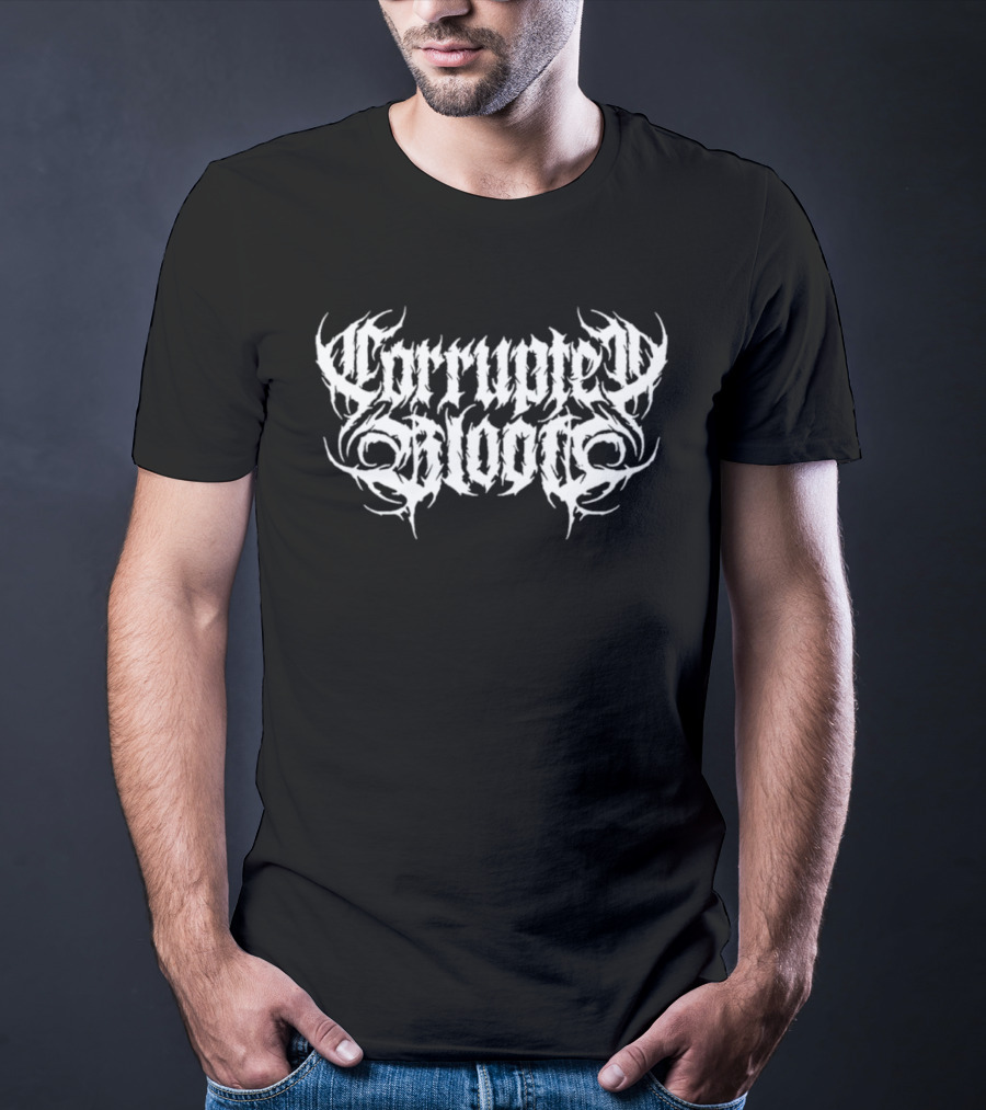 Corrupted Blood Tattoo Style Lettering T-Shirt