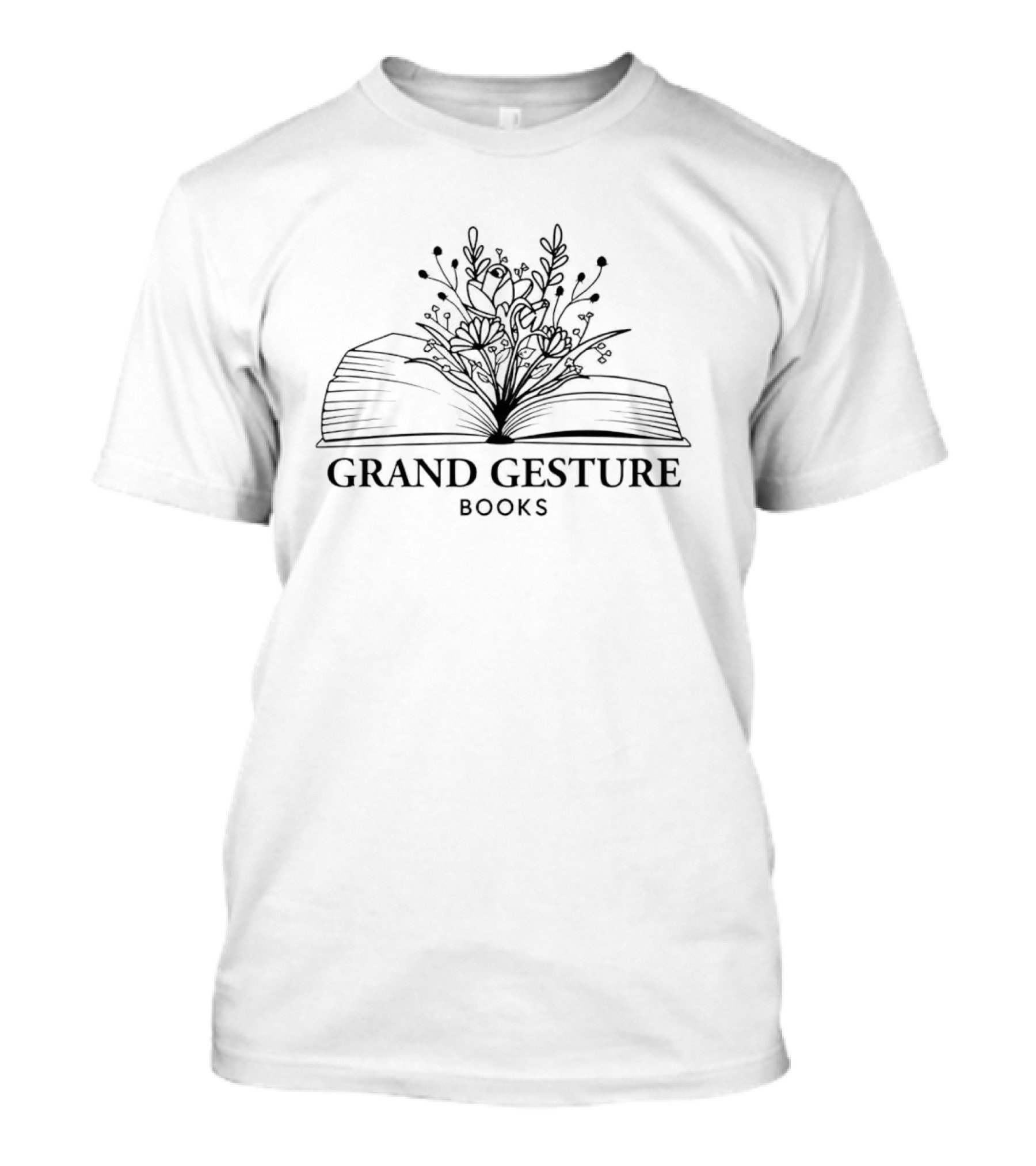 Grand Gesture Books Flowering Open Text T-Shirt