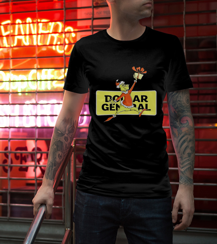 Grinch Christmas Dollar General Gift Iconic Holiday Scene T-Shirt