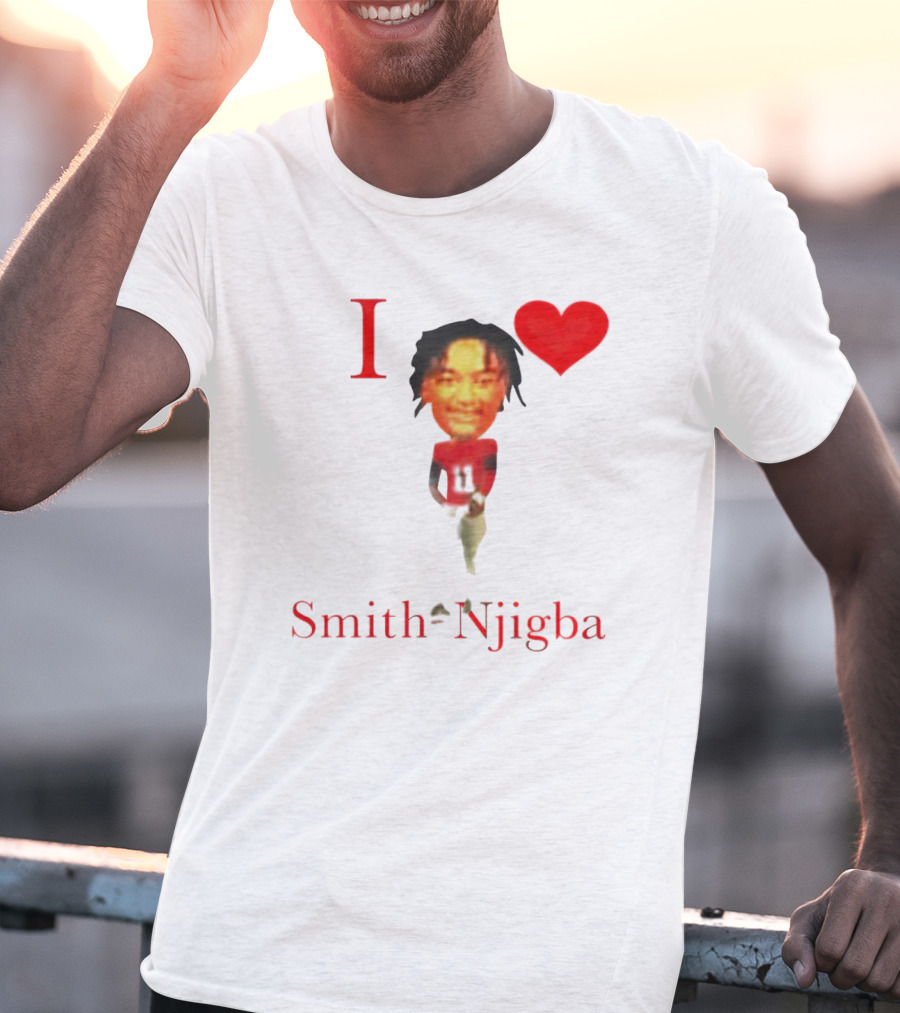 I Heart Jaxon Smith-Njigba Football Player Image T-Shirt