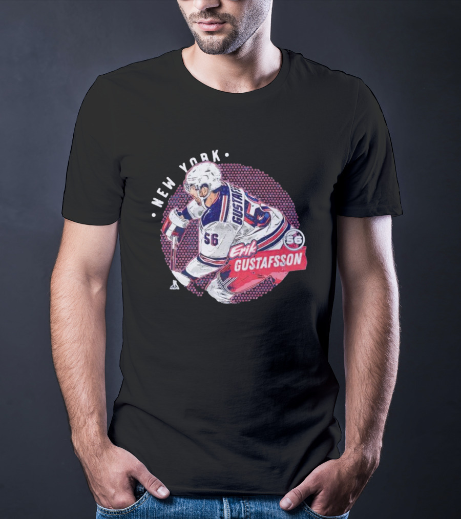 Erik Gustafsson New York Rangers 56 Hockey Player Dots T-Shirt