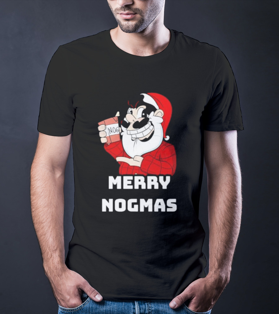 Merry Nogmas Keyrock Santa Holding Nog Cup T-Shirt