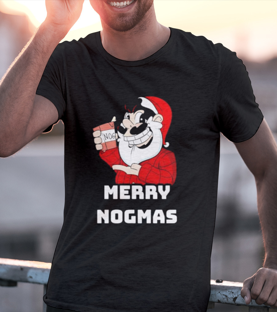 Merry Nogmas Keyrock Santa Holding Nog Cup T-Shirt