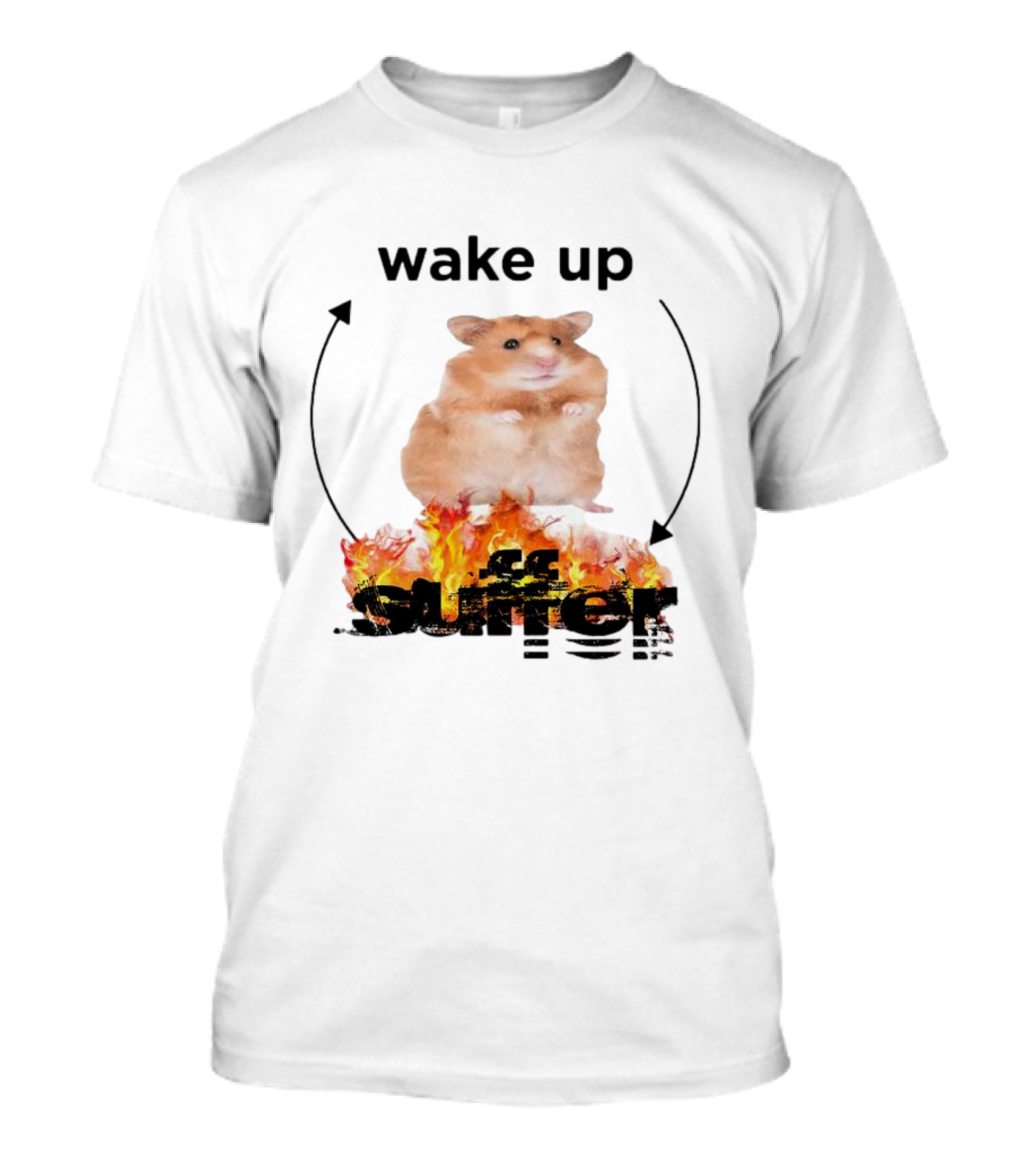 Wake Up Suffer Mouse Fire Cycle Humor T-Shirt