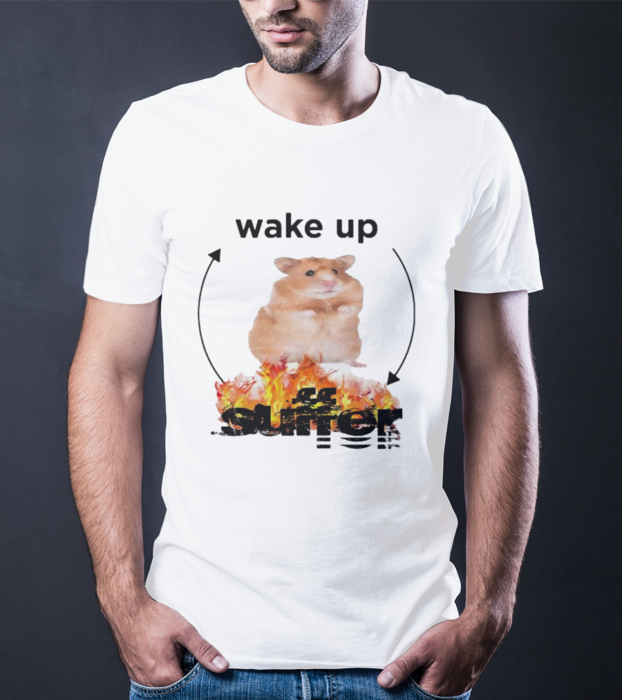 Wake Up Suffer Mouse Fire Cycle Humor T-Shirt