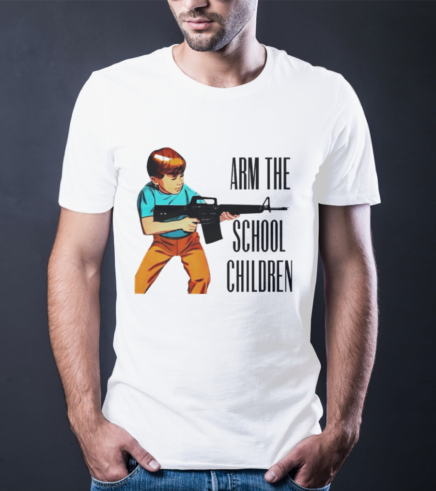 Arm The School Children Vintage Style Boy With Rifle T-Shirt