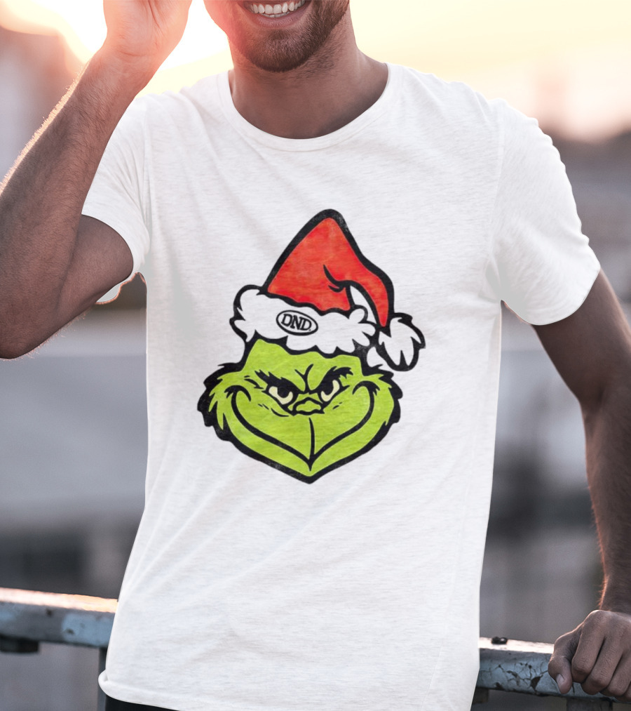 Grinch Christmas DND Santa Hat Image T-Shirt