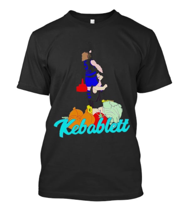 Kebablett Jumping Sports Cartoon With Ingredients T-Shirt