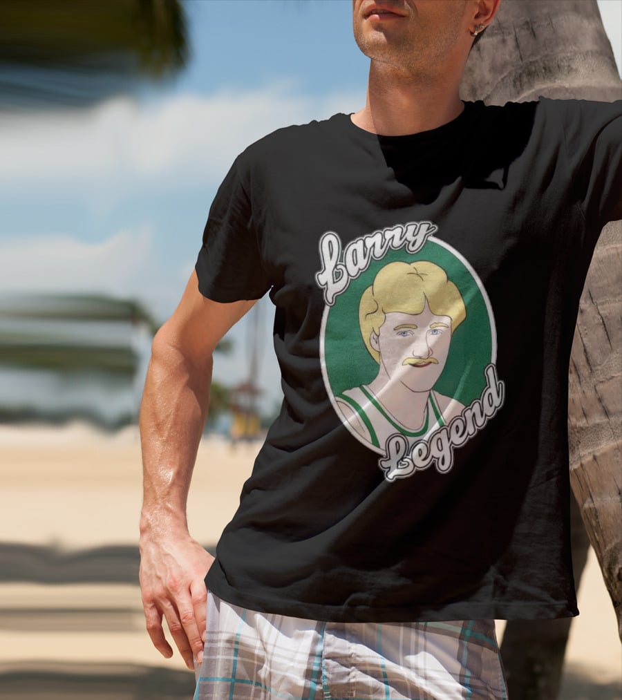 Larry Bird Legend Retro Illustration Basketball T-Shirt