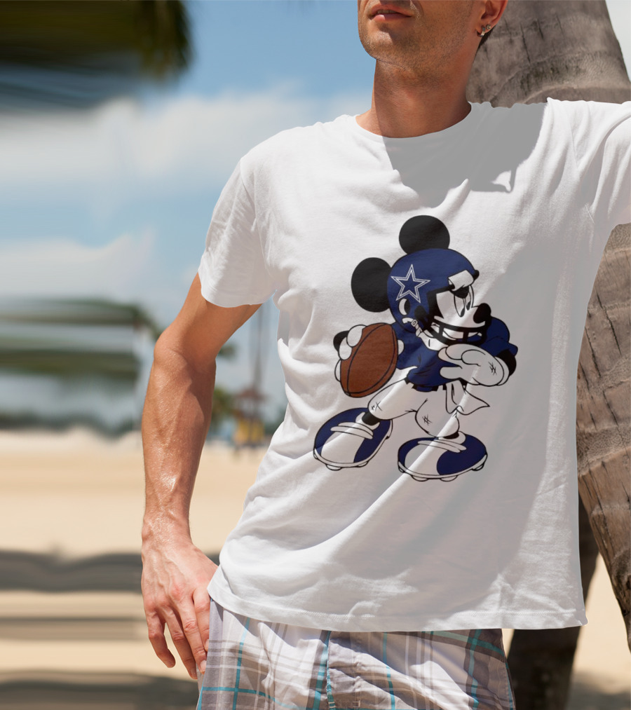 Mickey Mouse Dallas Cowboys Football Quarterback T-Shirt