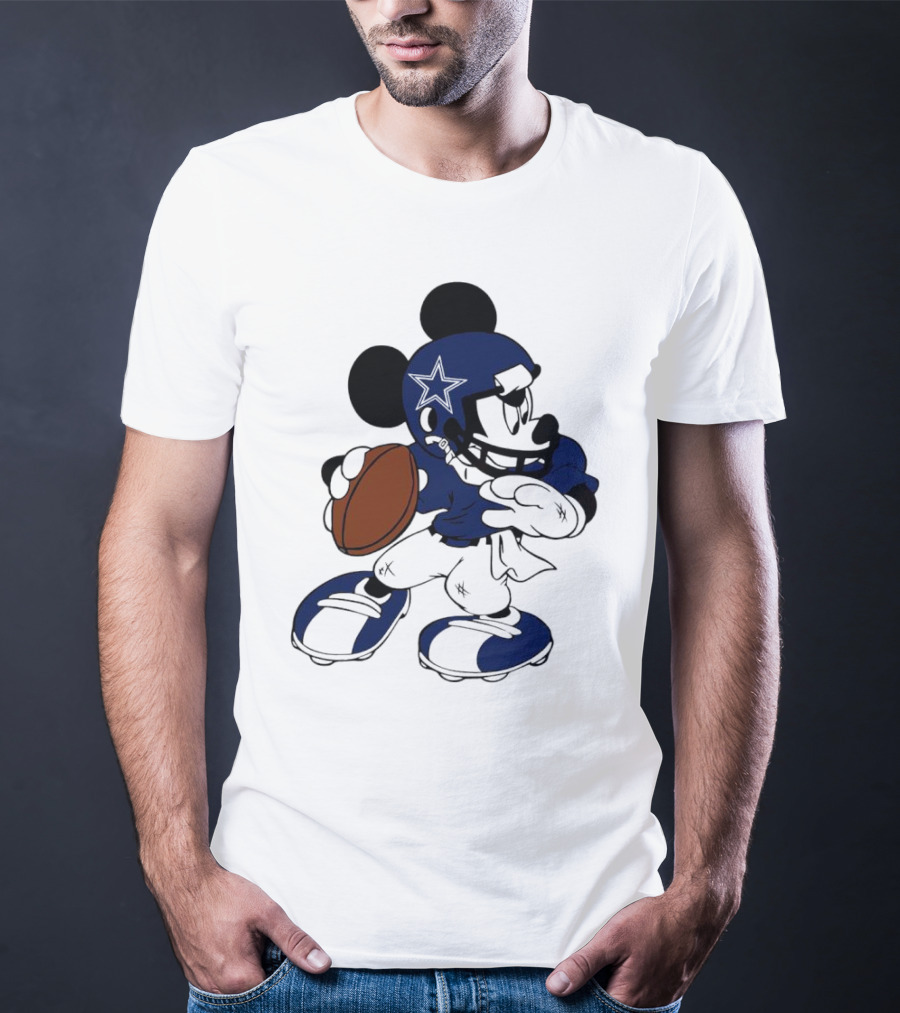 Mickey Mouse Dallas Cowboys Football Quarterback T-Shirt
