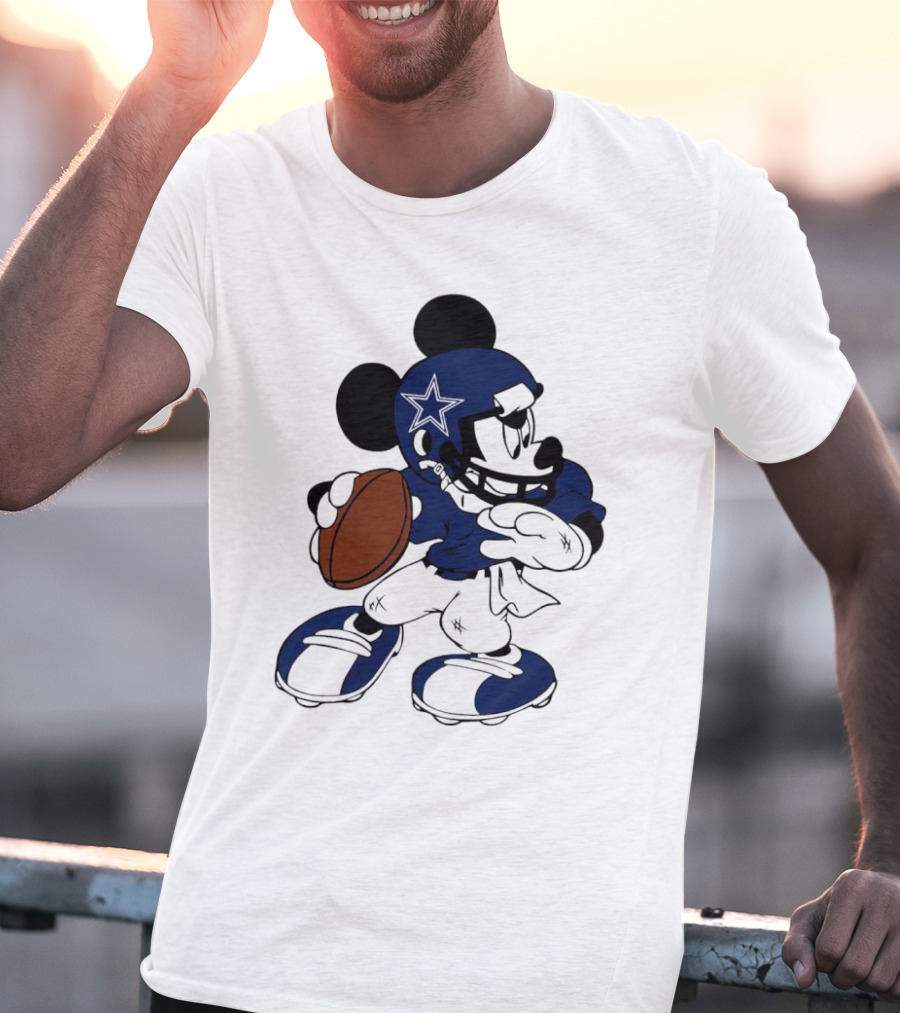 Mickey Mouse Dallas Cowboys Football Quarterback T-Shirt