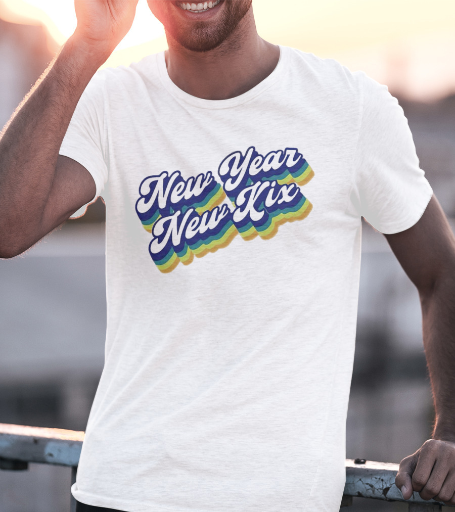 New Year New Kix Retro Colorful Script T-Shirt