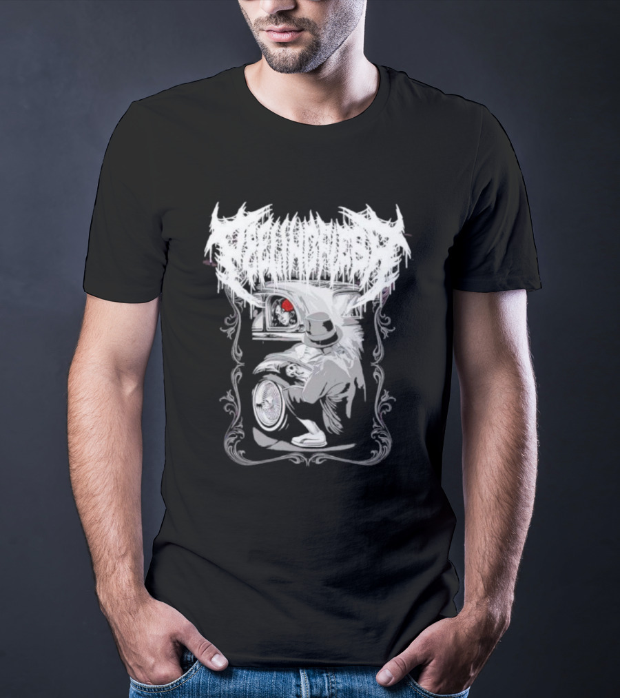 LOWRIDER PEELING FLESH SKULL CLASSIC CAR VIBRANT T-Shirt