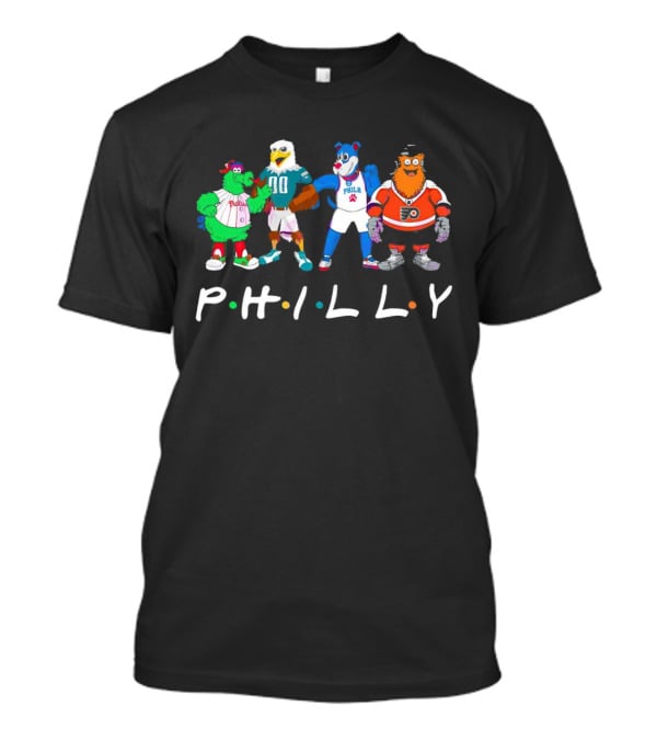 PHILLY Sports Mascots Phillies Eagles 76ers Flyers T-Shirt