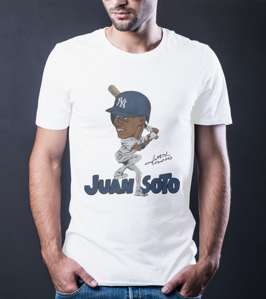 Yankees Juan Soto Baseball Caricature Signature T-Shirt