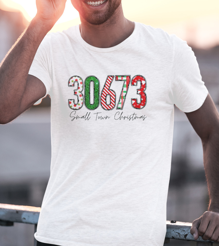 30673 Small Town Christmas Festive Numbers T-Shirt