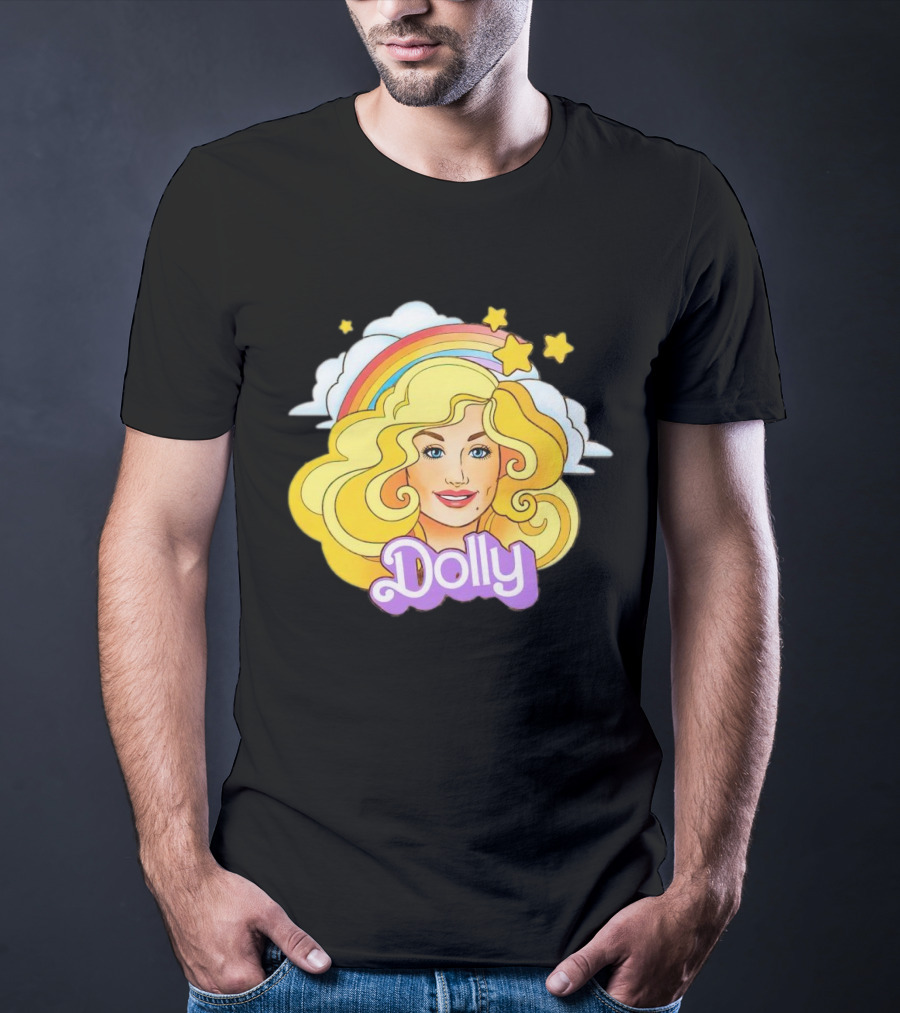 Dolly Rainbow Stars Iconic Doll T-Shirt