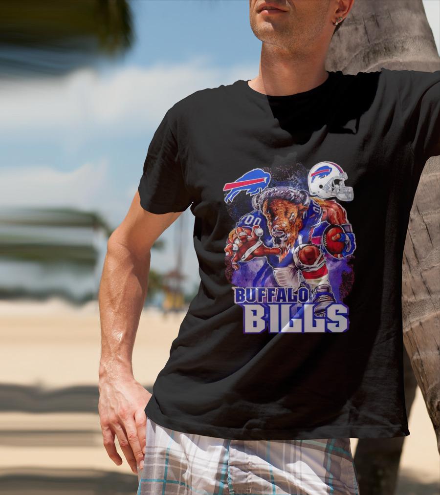 Buffalo Bills Charging Mascot With Helmet T-Shirt