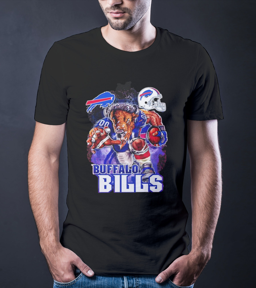 Buffalo Bills Charging Mascot With Helmet T-Shirt