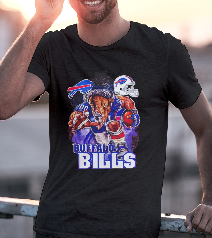 Buffalo Bills Charging Mascot With Helmet T-Shirt