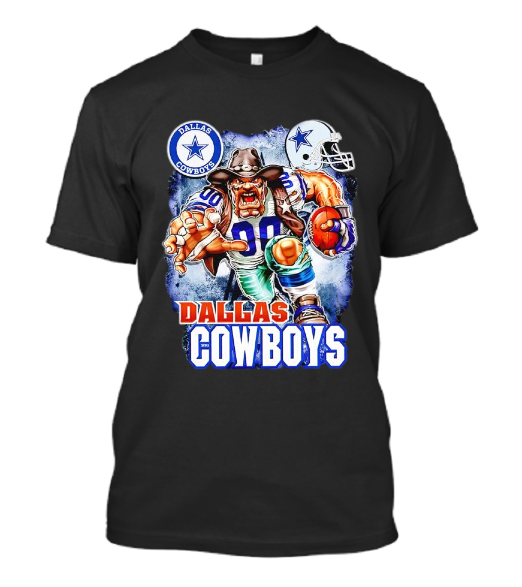 Dallas Cowboys Mascot Charger Helmet Star Logo Football Energia T-Shirt