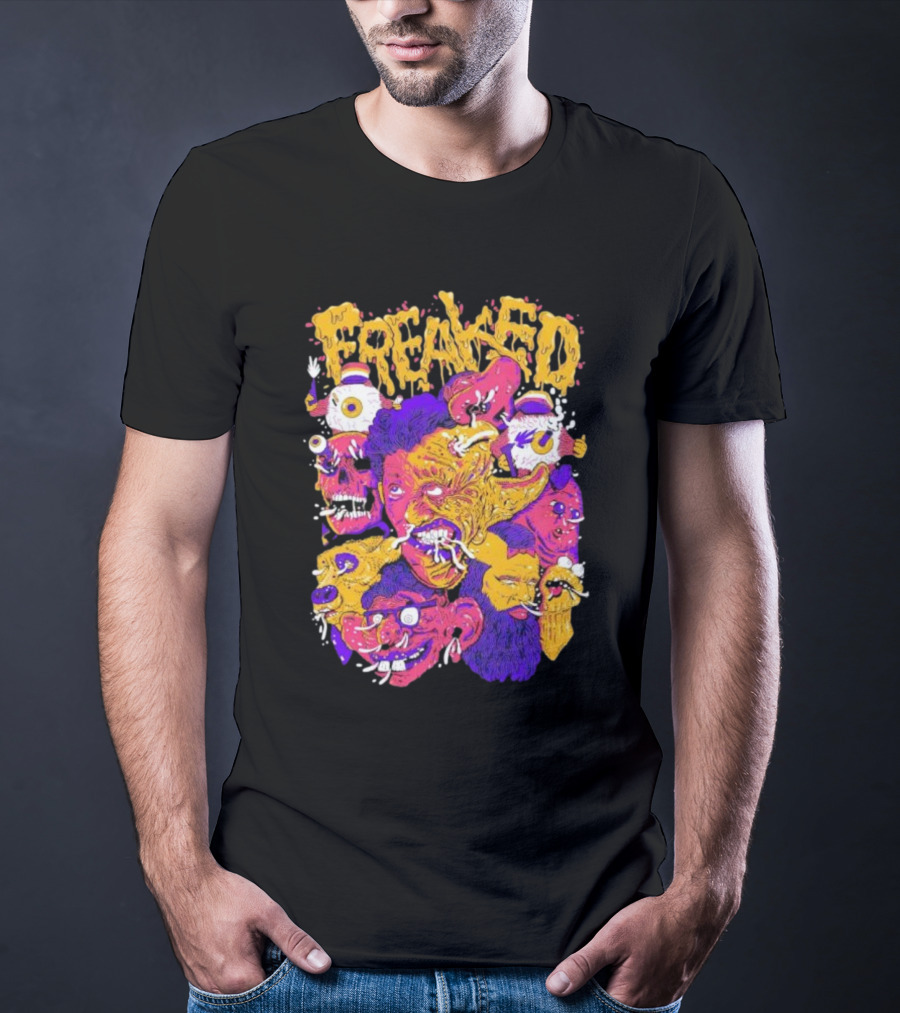 Freaked Vibrant Grotesque Faces T-Shirt