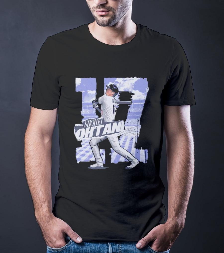 Shohei Ohtani Baseball Cartoon 17 Signature T-Shirt