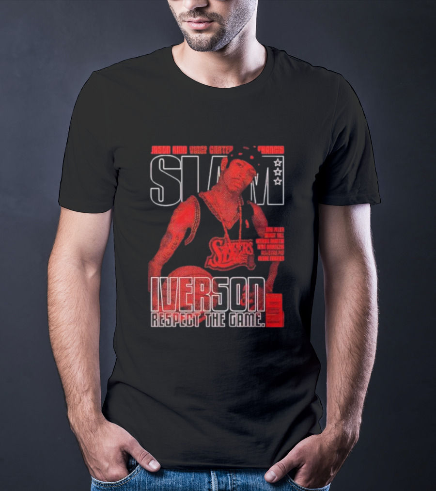 Slam Magazine Allen Iverson Sixers Respect The Game Mural T-Shirt