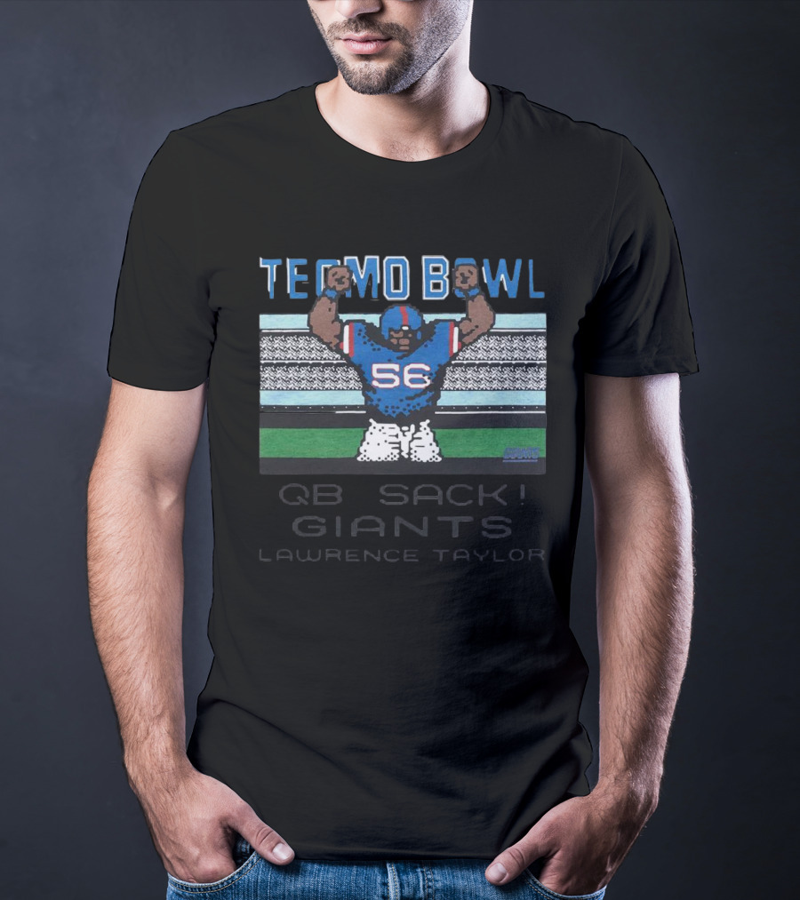 Tecmo Bowl Giants Lawrence Taylor QB Sack Retro Style 56 T-Shirt