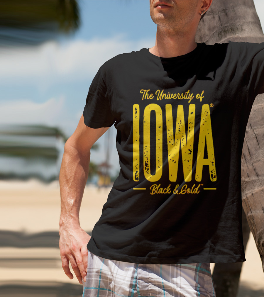 University Of Iowa Black And Gold IOWA T-Shirt