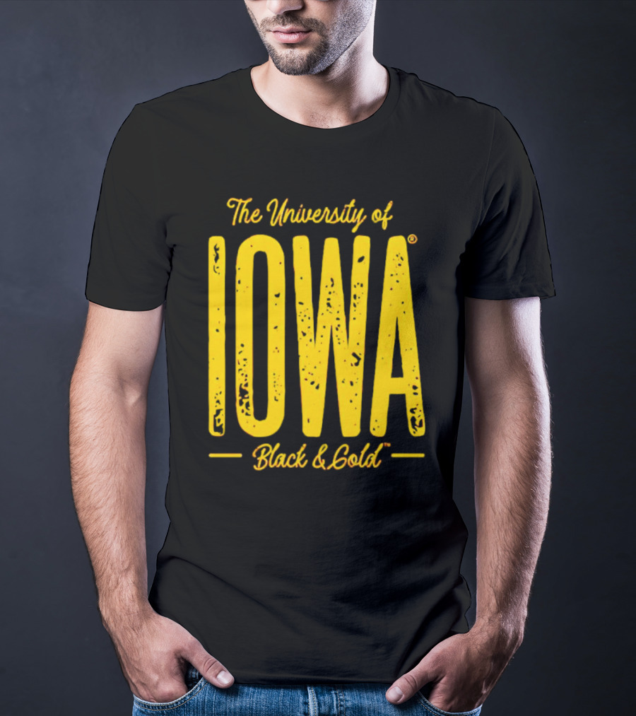 University Of Iowa Black And Gold IOWA T-Shirt