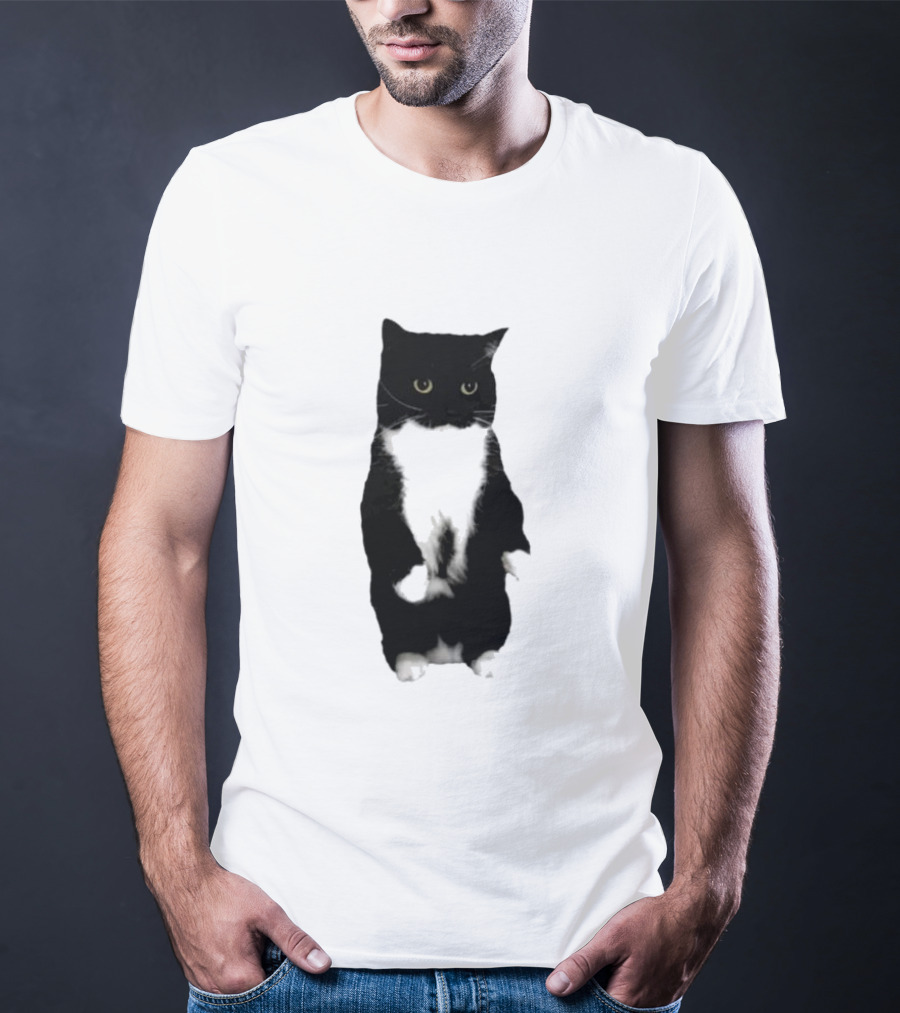 Cat Unico Uniuni Black And White Standing Cat T-Shirt
