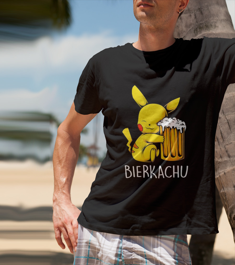 Pokemon Pikachu Bierkachu With Beer Mug T-Shirt