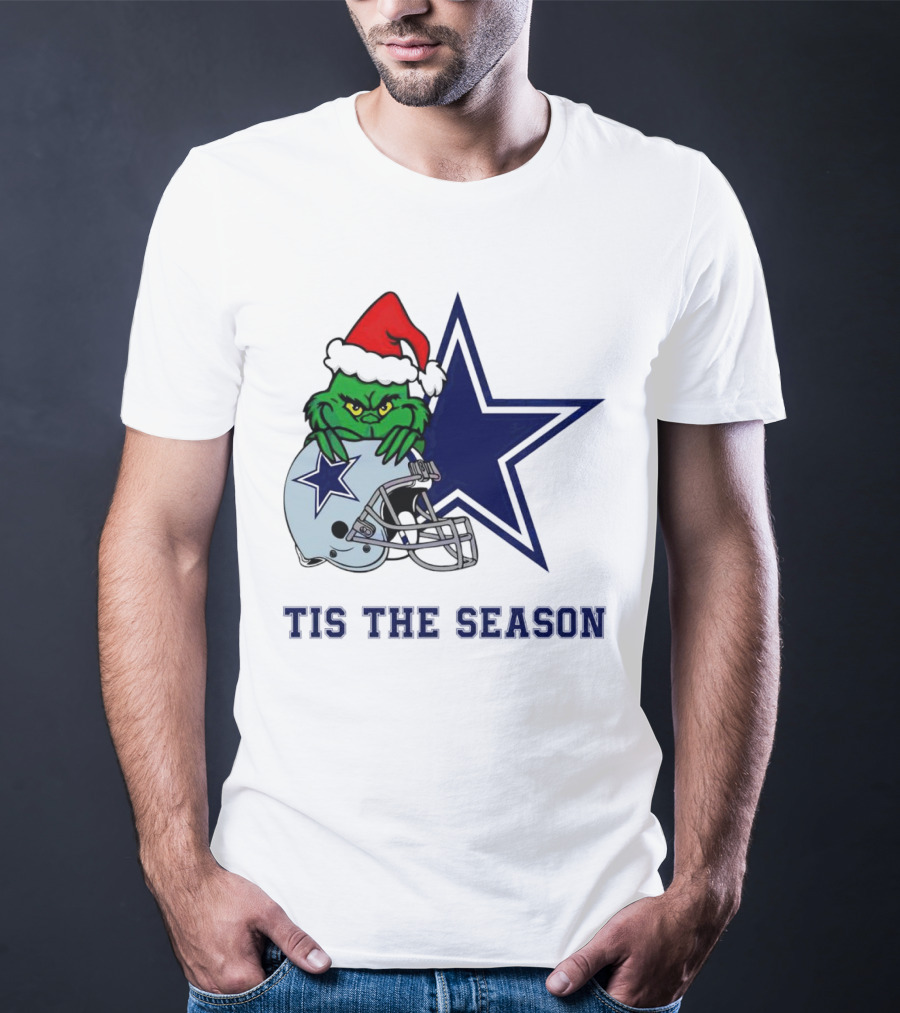 Santa Grinch Dallas Cowboys Tis The Season Christmas T-Shirt