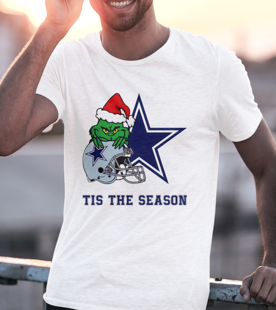 Santa Grinch Dallas Cowboys Tis The Season Christmas T-Shirt